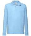 SS45B 632010 Fruit of the Loom Kids Long Sleeve Poly/Cotton Piqué Polo Shirt sky blue colour image
